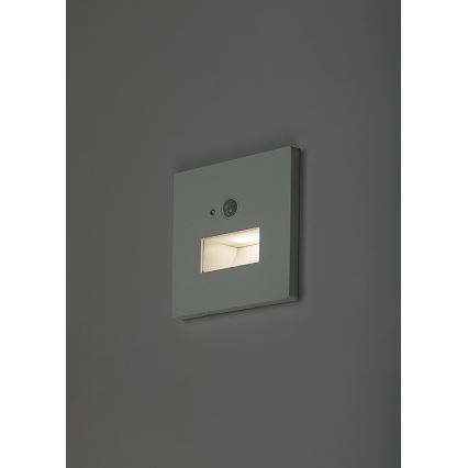 Rabalux - LED porrasvalaisin liiketunnistimella ja hämäräkytkimellä LED/1W/230V 3000/4500/6500K valkoinen