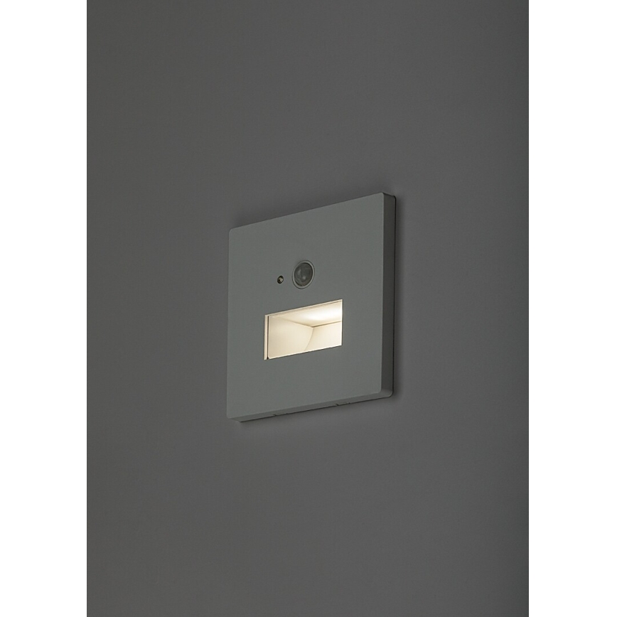 Rabalux - LED porrasvalaisin liiketunnistimella ja hämäräkytkimellä LED/1W/230V 3000/4500/6500K valkoinen