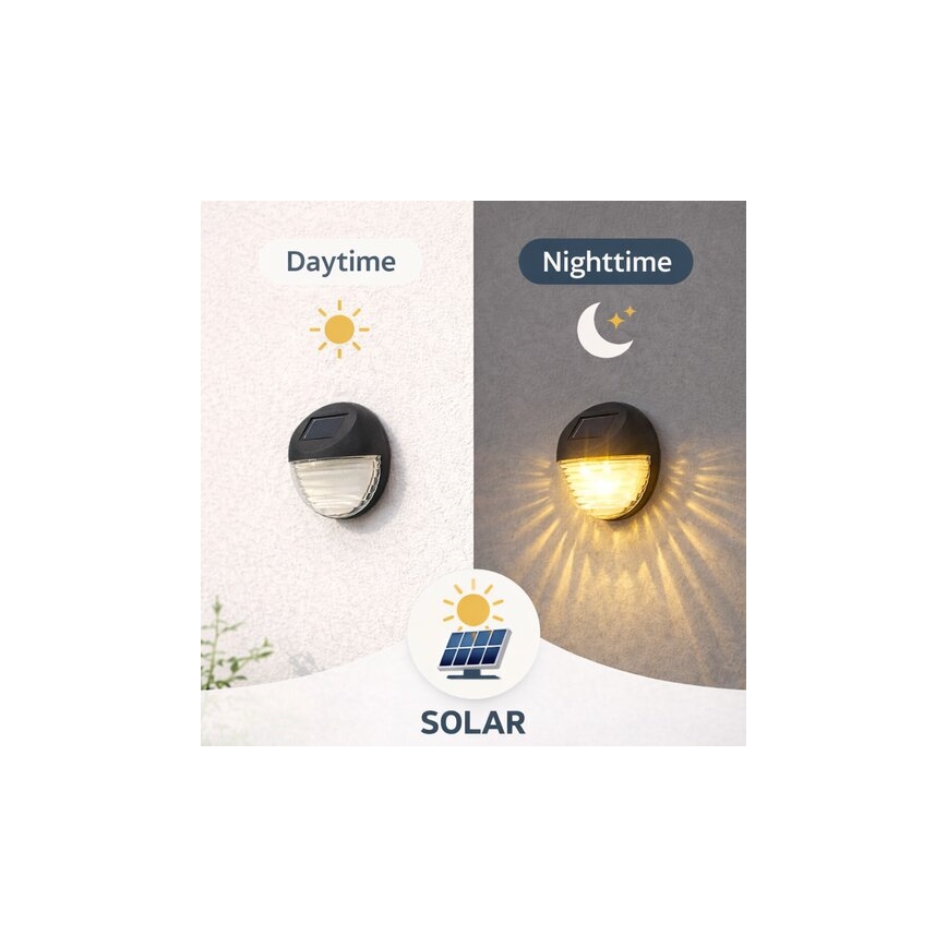 Rabalux - 2 kpl LED-aurinkoseinävalaisinta LED/0,06W/1,2V 300 mAh IP44