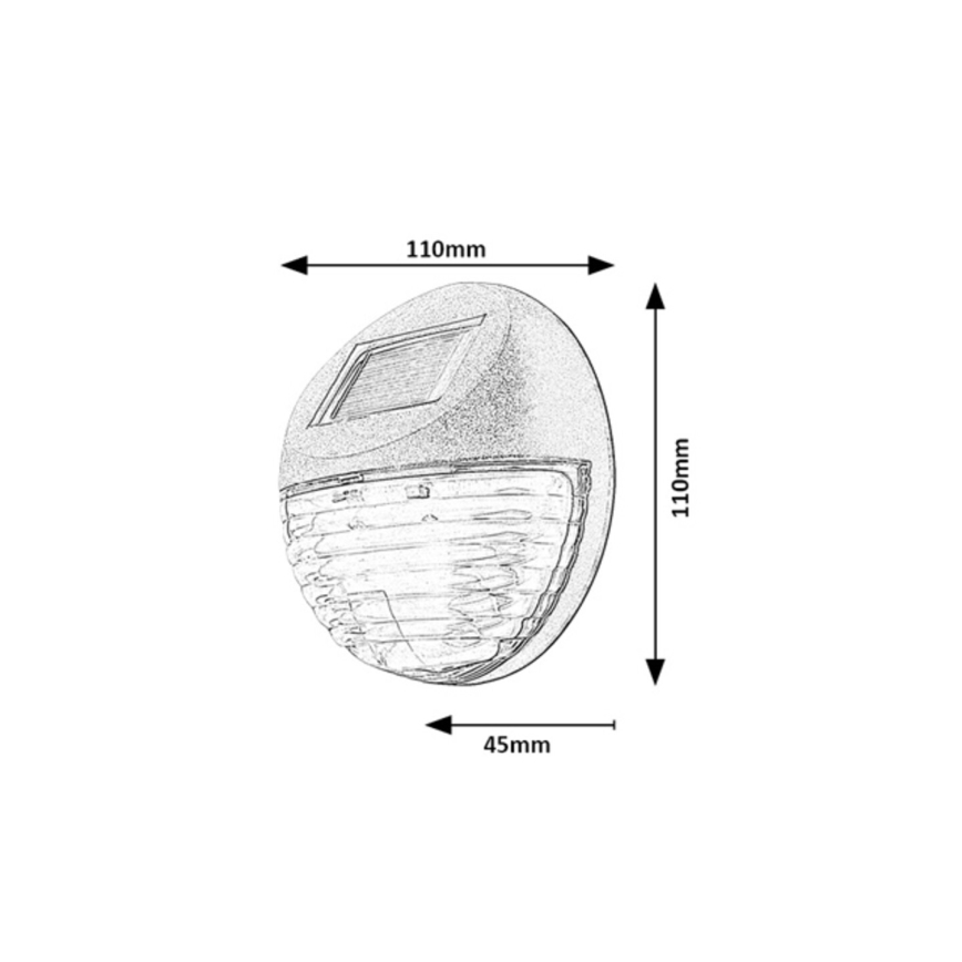 Rabalux - 2 kpl LED-aurinkoseinävalaisinta LED/0,06W/1,2V 300 mAh IP44