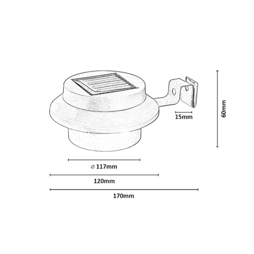 Rabalux -SETTI 2x aurinkokennolla varustettu LED-seinävalaisin LED/0,06W/1,2V 300 mAh IP44