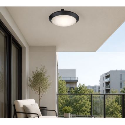Rabalux - Ulkokattovalaisin 1xE27/9W/230V IP65 Ø 30 cm musta