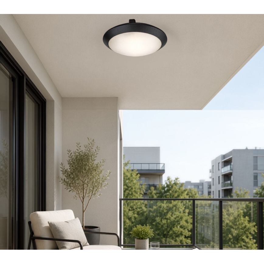 Rabalux - Ulkokattovalaisin 1xE27/9W/230V IP65 Ø 30 cm musta