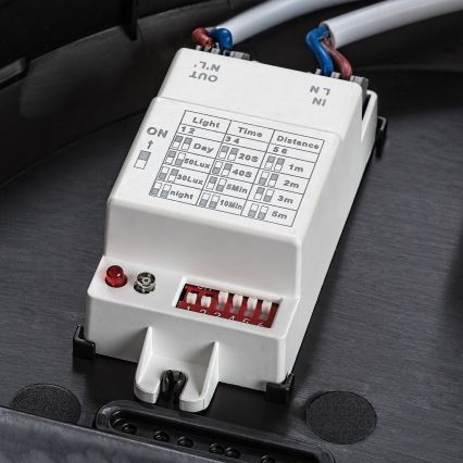 Rabalux - Ulkokattovalaisin liiketunnistimella 1xE27/9W/230V IP65 Ø 30 cm, musta