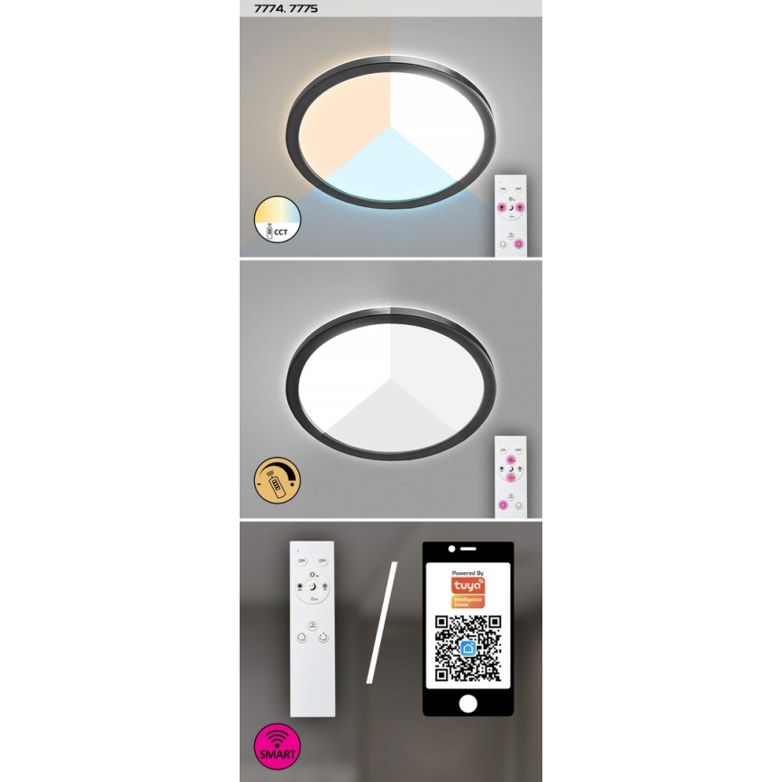 Rabalux - LED Himmennettävä ulkokattovalaisin LED/15W/230V Wi-Fi Tuya 2700-6500K IP44 + kaukosäädin