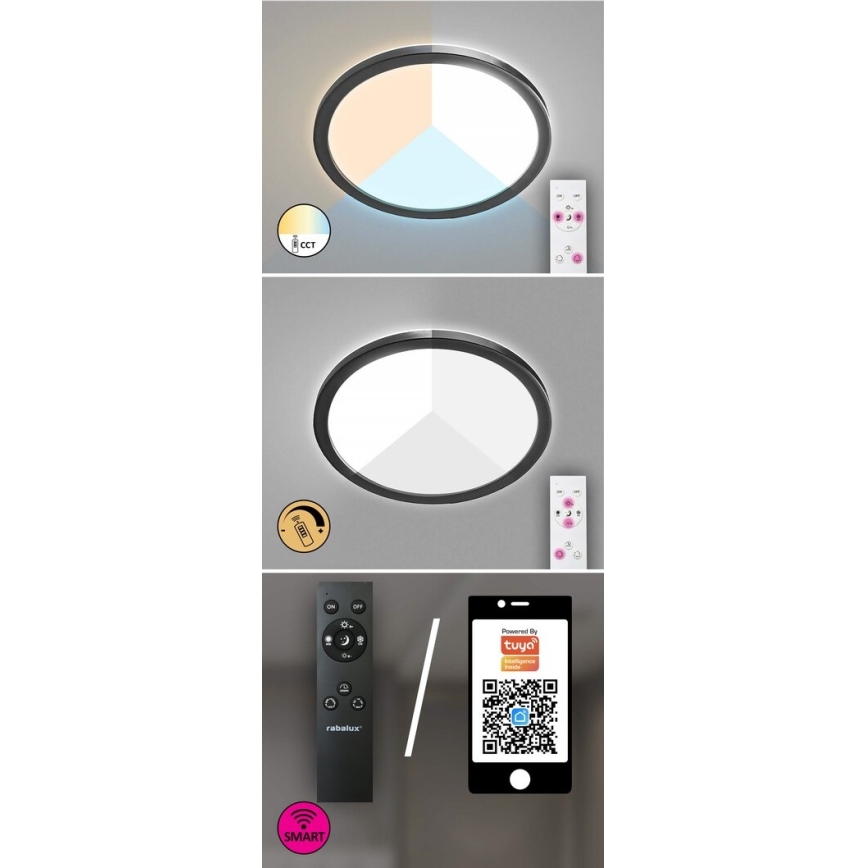 Rabalux - LED Himmennettävä ulkokattovalo LED/15W/230V Wi-Fi Tuya 2700-6500K IP44 + kaukosäädin