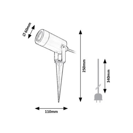 Rabalux - Ulkovalaisin 1xGU10/4W/230V IP65