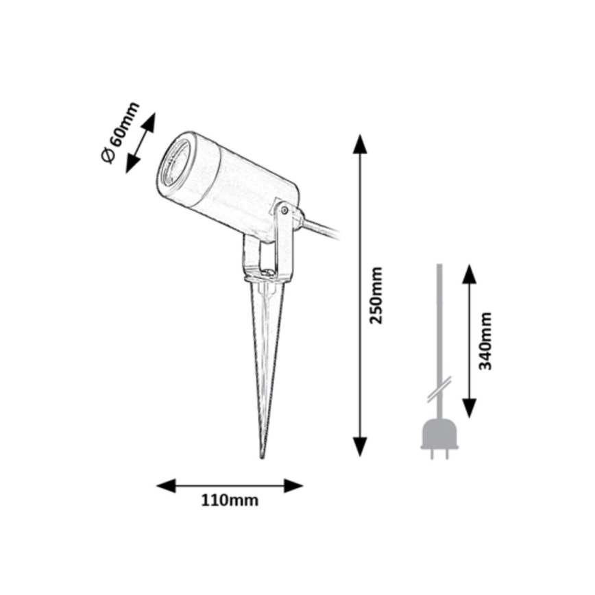Rabalux - Ulkovalaisin 1xGU10/4W/230V IP65