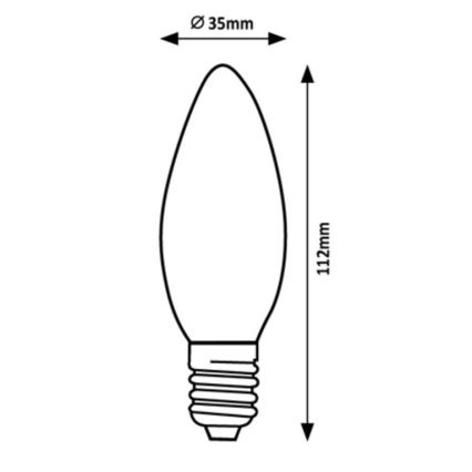 Rabalux - LED-polttimo C35 E14/2W/230V 3000K Energialuokka A
