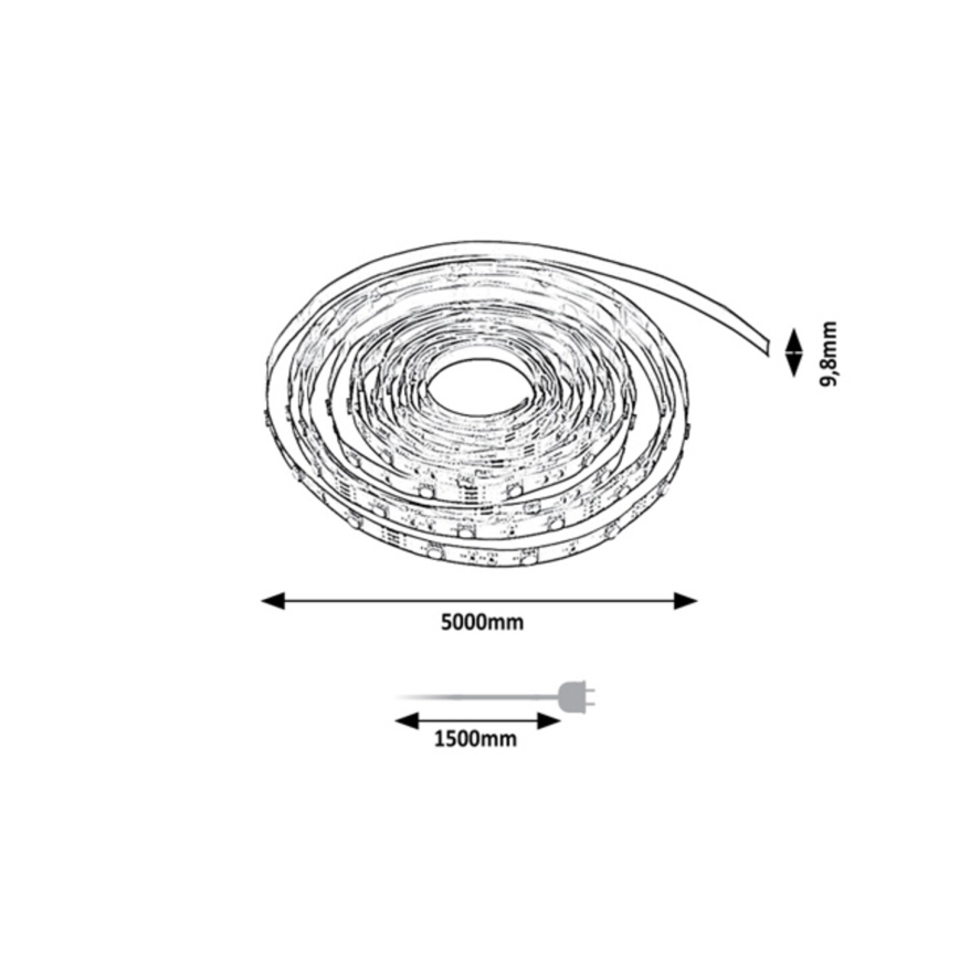Rabalux - LED RGBW himmennettävä nauha LED/21W/230V 5 m IP67 + kaukosäädin