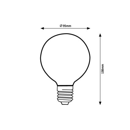 Rabalux - LED-polttimo FILAMENT G95 E27/7W/230V 2700K