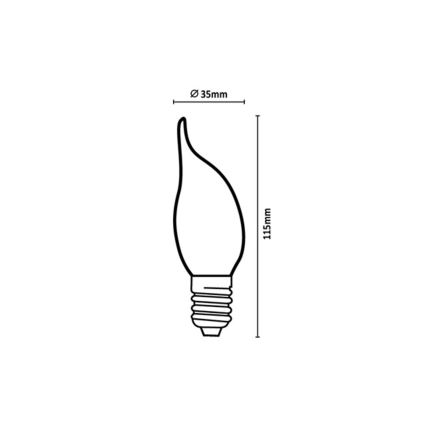 Rabalux - LED-polttimo FILAMENT CF35 E14/6W/230V 3000K