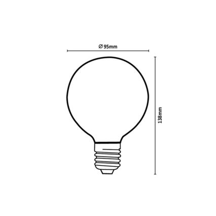 Rabalux - LED-polttimo FILAMENT G95 E27/6W/230V 3000K