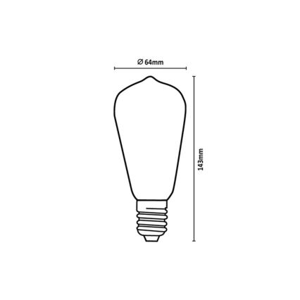 Rabalux - LED-polttimo FILAMENT ST64 E27/6W/230V 3000K