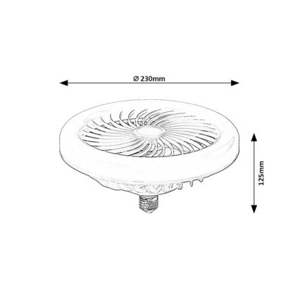 Rabalux - himmennettävä LED-lamppu tuulettimella SMD E27/16W/230V 3000-6500K + kaukosäädin