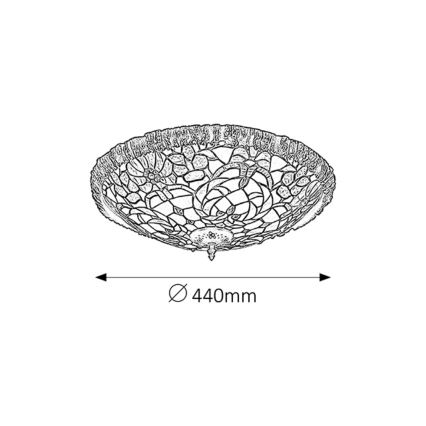 Rabalux - Tiffany-tyylinen lasimosaiikkikattovalaisin 2xE27/60W/230V halkaisija 44 cm
