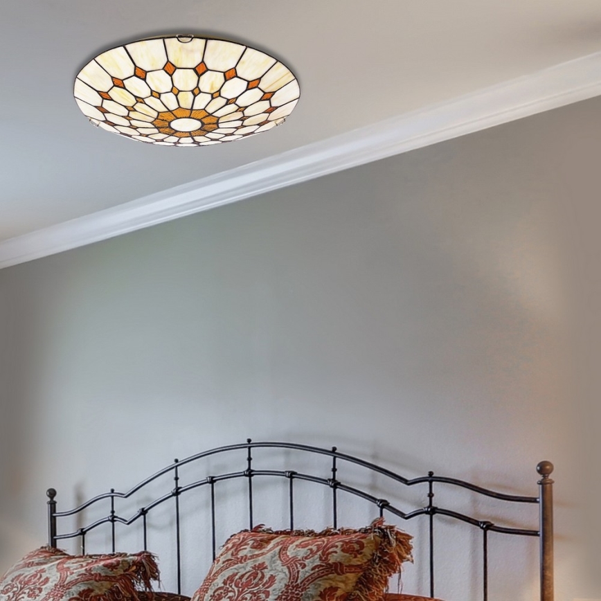 Rabalux - Tiffany lasimaalaus kattovalaisin 2xE27/60W/230V halkaisija 40 cm