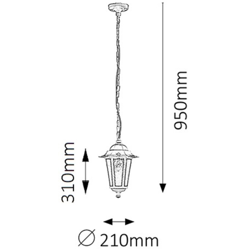 Rabalux - Ulkokattokruunu 1xE27/60W/230V