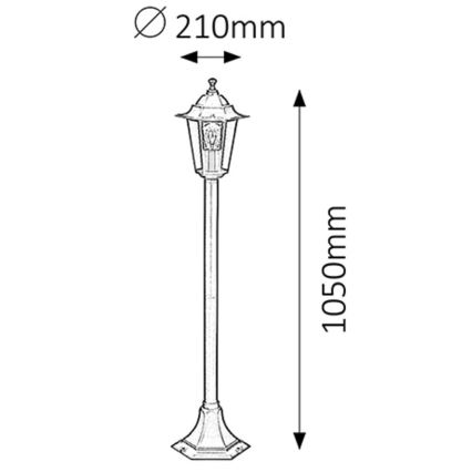 Rabalux - Ulkovalaisin 1xE27/60W/230V 105 cm