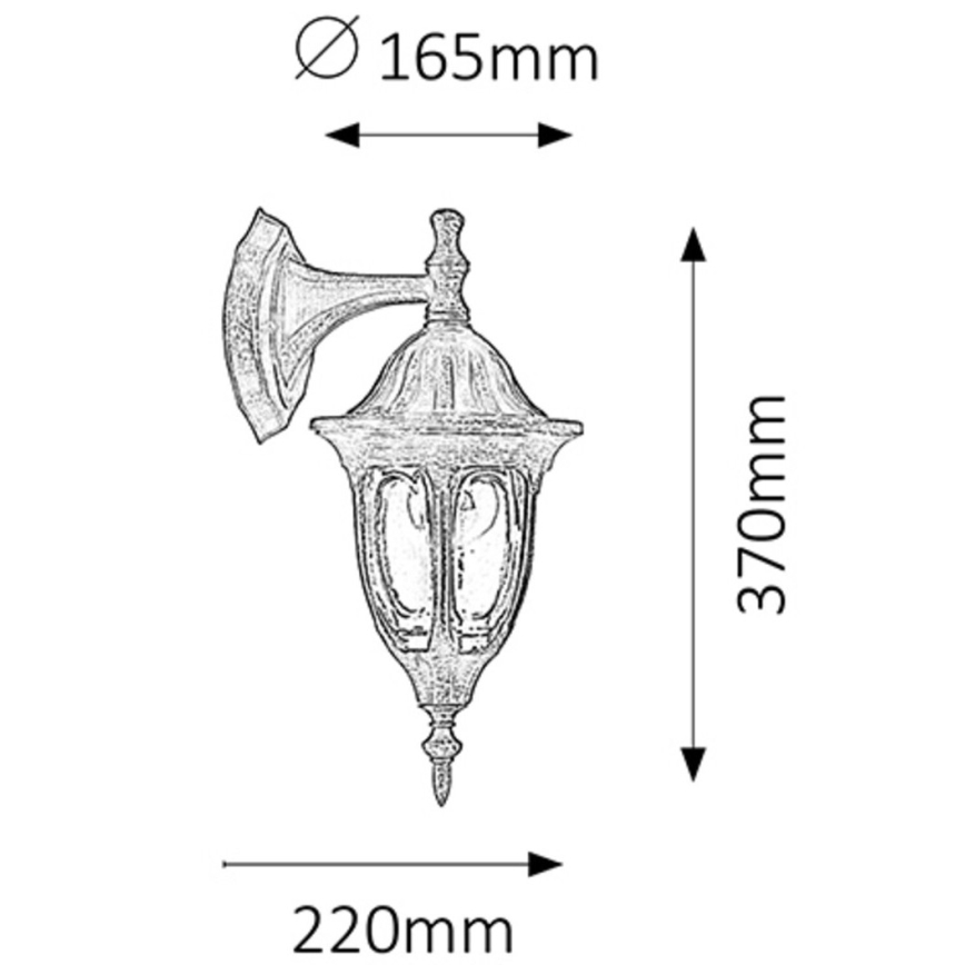 Rabalux - Ulkoseinävalaisin 1xE27/60W/230V IP43 kulta/patina/musta