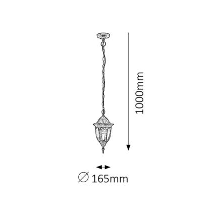 Rabalux - Ulkokattovalaisin 1xE27/60W/230V IP43 kulta/patinoitu/musta