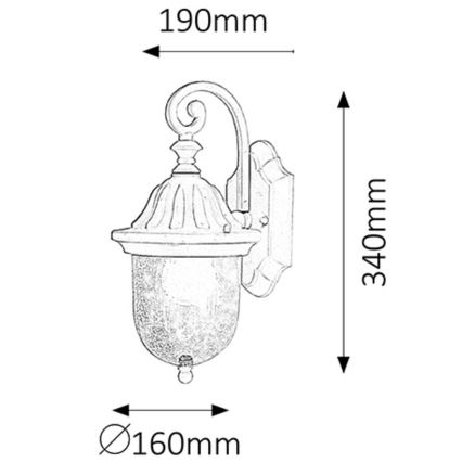 Rabalux - Ulkoseinävalaisin 1xE27/60W/230V