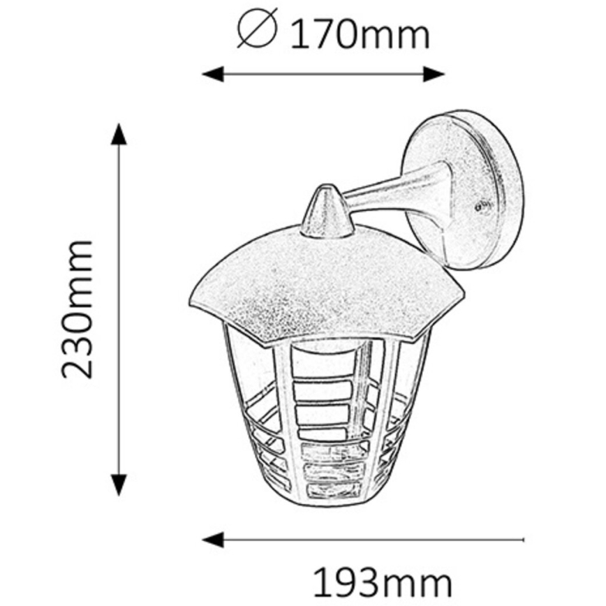 Rabalux - Ulkoseinävalaisin 1xE27/60W/230V IP44