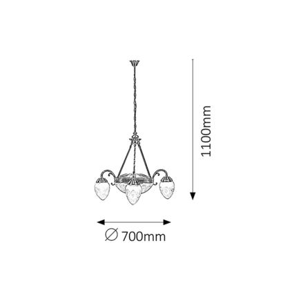 Rabalux 8633 - Kattokruunu ketjussa ANNABELLA 3xE14/40W+2xE27/60W