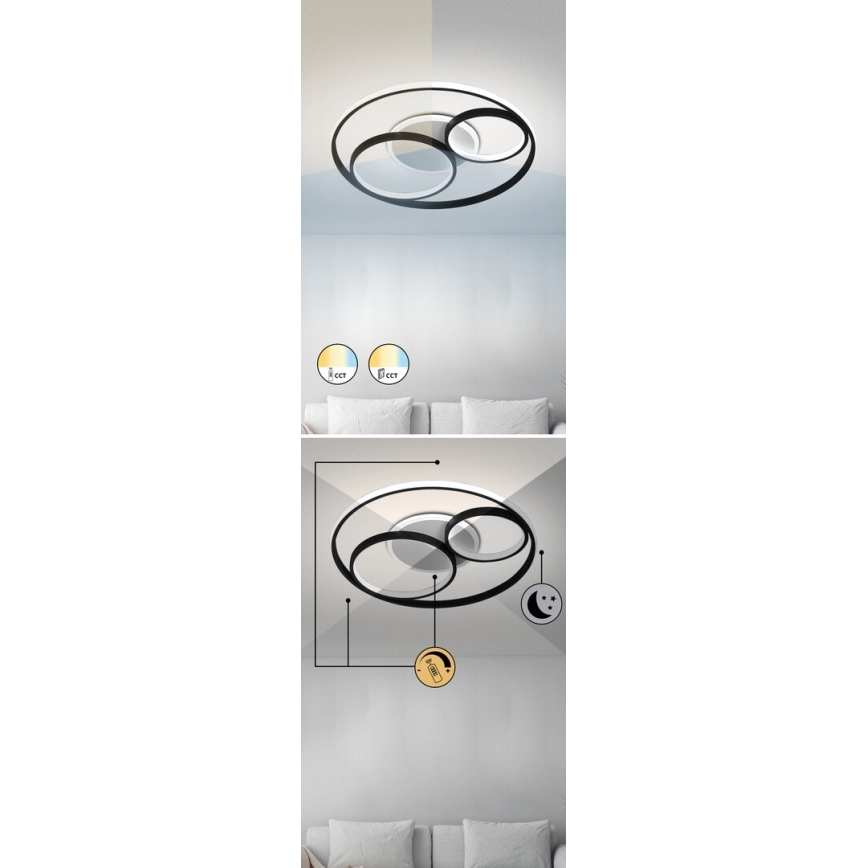Rabalux - Himmennettävä LED-kattovalaisin LED/50W/230V 3000-6000K halkaisija 53 cm + kauko-ohjaus