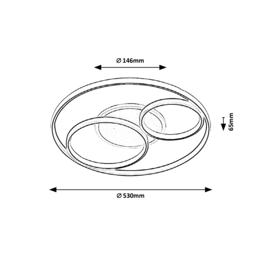 Rabalux - Himmennettävä LED-kattovalaisin LED/50W/230V 3000-6000K halkaisija 53 cm + kauko-ohjaus