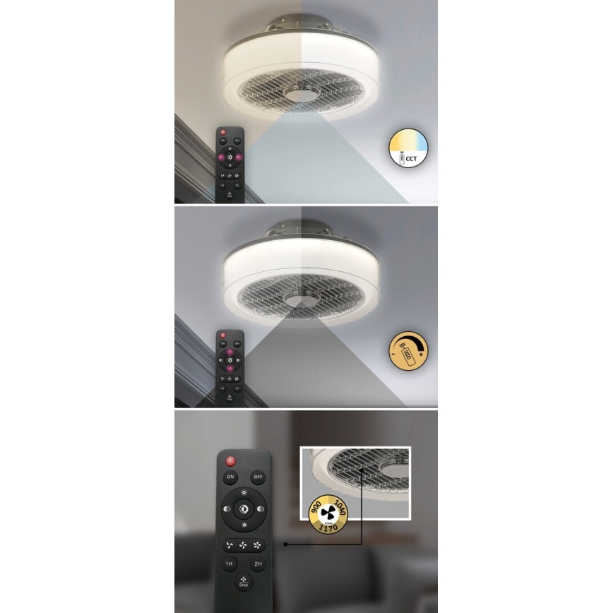 Rabalux - LED himmennettävä kattovalaisin tuulettimella LED/30W/230V 3000-6000K + kaukosäädin