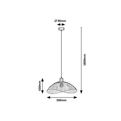 Rabalux - Kattokruunu narulla 1xE27/60W/230V