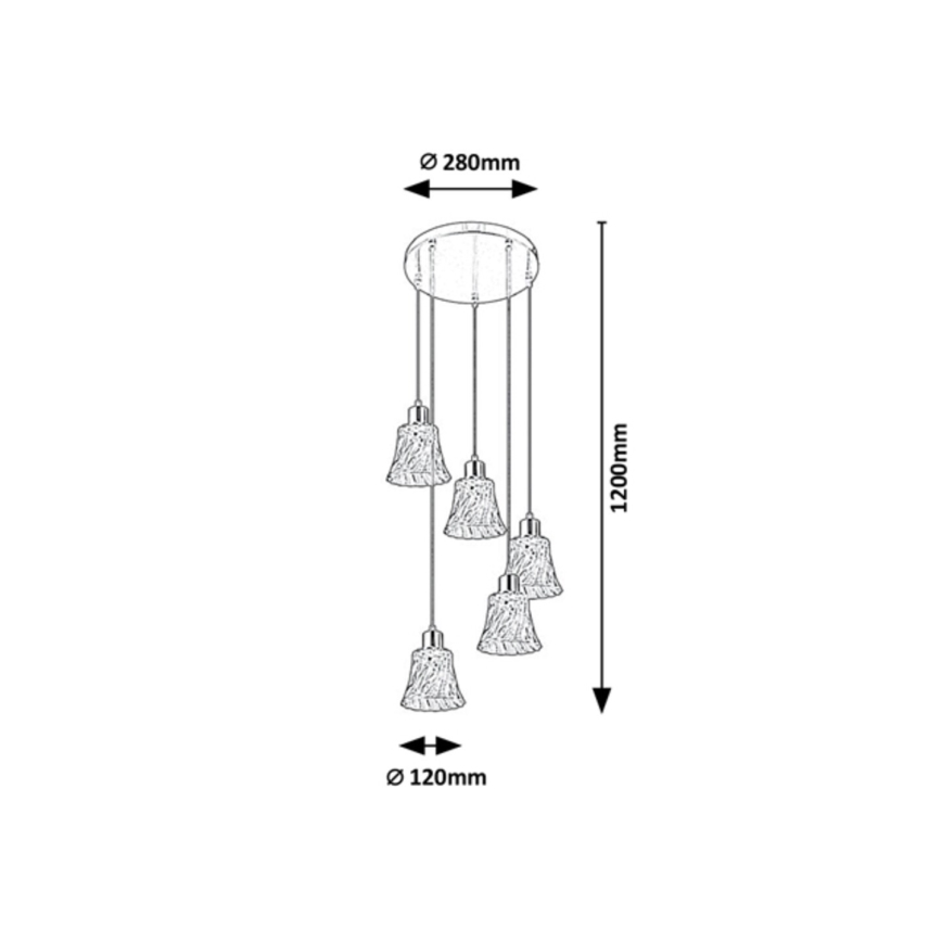 Rabalux - Kattokruunu narulla 5xE14/40W/230V