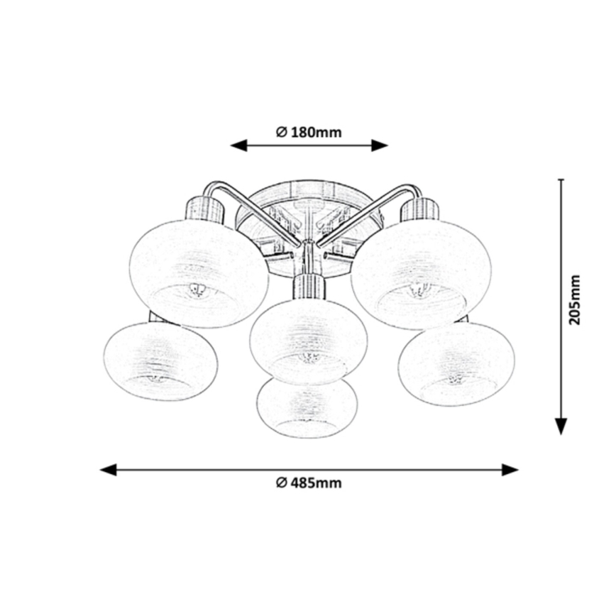 Rabalux - Kiinteä kattokruunu 6xE14/40W/230V