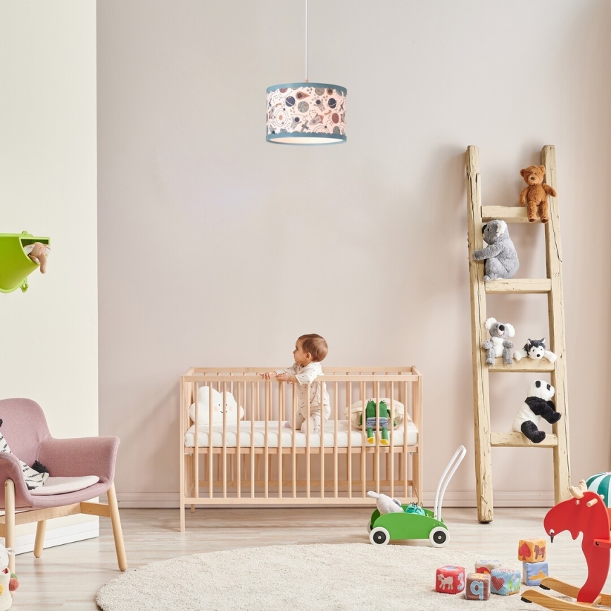 Rabalux - Lasten riipuskattokruunu johdossa 1xE27/40W/230V sininen