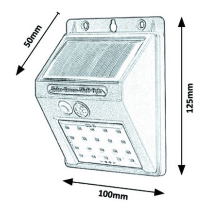 Rabalux - LED-aurinkokennoseinävalaisin liiketunnistimella IP44 1200 mAh