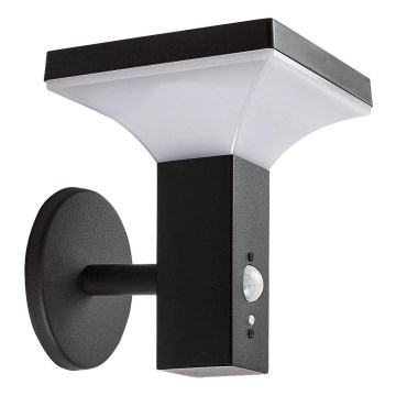 Rabalux - LED aurinkokennoseinävalaisin sensorilla LED/4W/230V IP44 musta 2200 mAh
