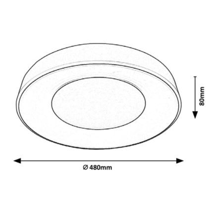 Rabalux - LED himmennettävä kattovalaisin LED/38W/230V 3000-6500K valkoinen + kaukosäädin Ø 48 cm