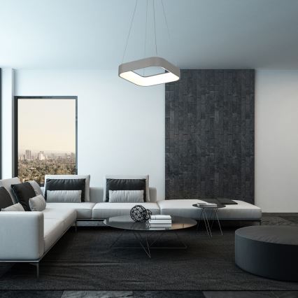 Rabalux - LED himmennettävä kattokruunu johdolla LED/28W/230V neliö 3000-6000K + kaukosäädin
