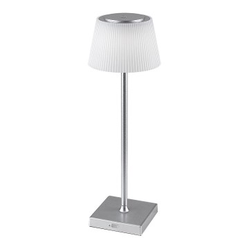 Rabalux - LED himmennettävä ladattava pöytävalaisin LED/4W/3,7V 1800 mAh 3000-5000K IP44 hopea