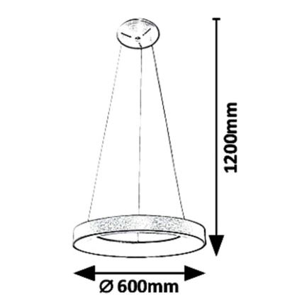 Rabalux - LED-kattokruunu johdossa CARMELLA LED/50W/230V halkaisija 60 cm