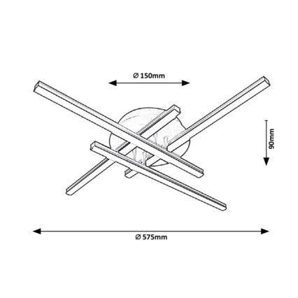 Rabalux - LED-kattovalaisin 4xLED/25W/230V halkaisija 57,5 cm