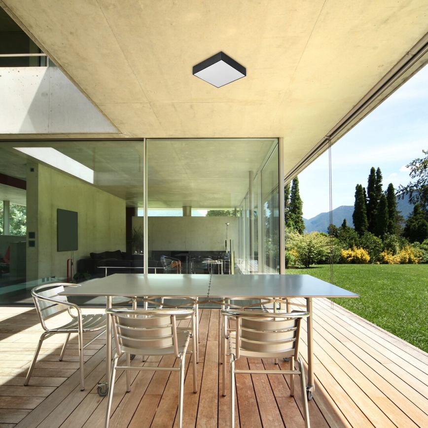 Rabalux - LED-kattovalaisin LED/18W/230V 3000-6000K IP44 musta 17,5x17,5 cm