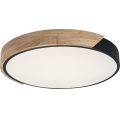 Rabalux - LED-kattovalaisin LED/24W/230V 4000K musta/tammi halkaisija 41 cm