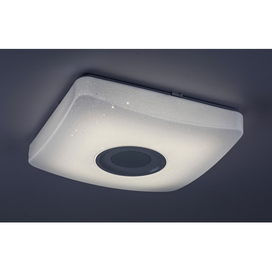 Rabalux - LED RGB himmennettävä kattovalaisin kaiuttimella LED/18W/230V 3000-6000K Bluetooth + kaukosäädin 36,5x36,5 cm