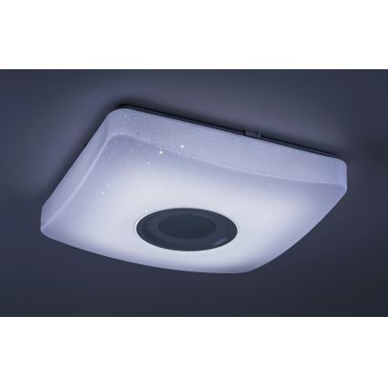 Rabalux - LED RGB himmennettävä kattovalaisin kaiuttimella LED/18W/230V 3000-6000K Bluetooth + kaukosäädin 36,5x36,5 cm