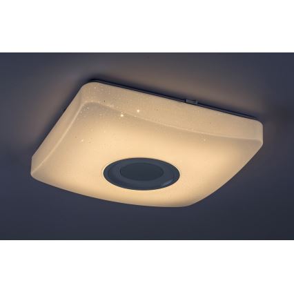 Rabalux - LED RGB himmennettävä kattovalaisin kaiuttimella LED/18W/230V 3000-6000K Bluetooth + kaukosäädin 36,5x36,5 cm