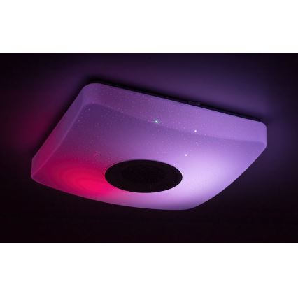 Rabalux - LED RGB himmennettävä kattovalaisin kaiuttimella LED/18W/230V 3000-6000K Bluetooth + kaukosäädin 36,5x36,5 cm
