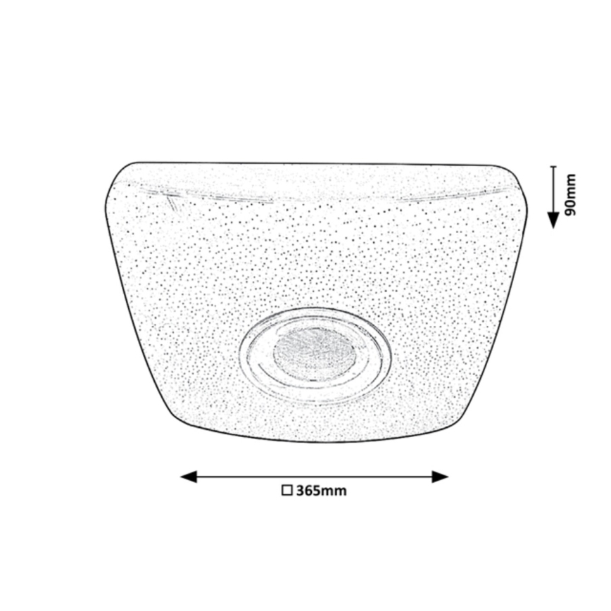 Rabalux - LED RGB himmennettävä kattovalaisin kaiuttimella LED/18W/230V 3000-6000K Bluetooth + kaukosäädin 36,5x36,5 cm