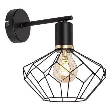 Rabalux - Seinävalaisin 1xE27/40W/230V halkaisija 20 cm musta